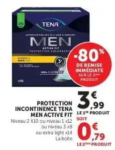 Super U PROTECTION INCONTINENCE TENA MEN ACTIVE FIT offre