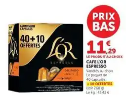 Super U CAFE L'OR ESPRESSO offre
