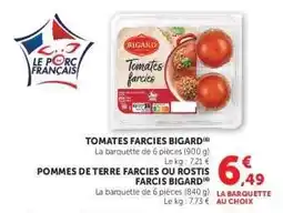 Super U TOMATES FARCIES 'BIGARD' offre