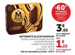 Super U BÂTONNETS GLACÉS MAGNUM offre