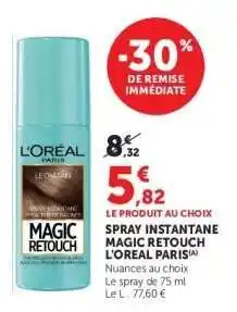 Super U Spray Instantané Magic Retouch L'Oreal Paris offre