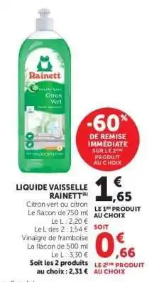 Super U LIQUIDE VAISSELLE RAINETT offre