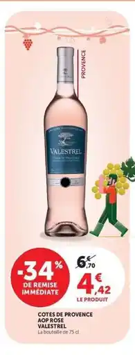 Super U COTES DE PROVENCE AOP ROSE VALESTREL offre