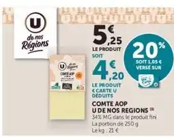 Super U Comté AOP U de Nos Régions offre
