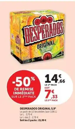 Super U Desperados Original 5,9° offre