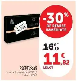 Super U Café Moulu Carte Noire offre