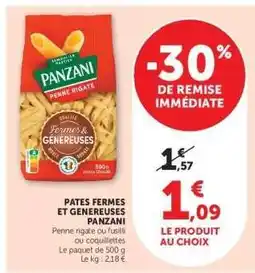 Super U PÂTES FERMES ET GÉNÉREUSES “PANZANI” offre