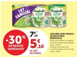 Super U Légumes sans résidus de pesticides Bonduelle offre