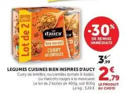 Super U LÉGUMES CUISINÉS BIEN INSPIRÉS “D’AUCY” offre