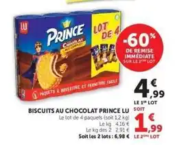 Super U BISCUITS AU CHOCOLAT PRINCE LU offre