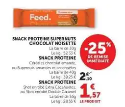 Super U SNACK PROTEINE SUPERNUTS CHOCOLAT NOISETTE offre