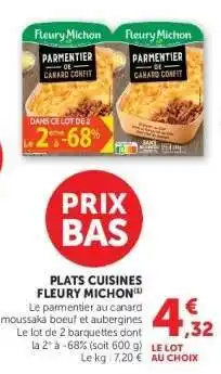 Super U Plats Cuisinés Fleury Michon offre
