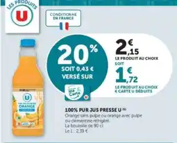 Super U 100% PUR JUS PRESSE U offre