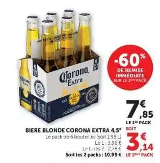 BIERE BLONDE CORONA EXTRA 4.5°