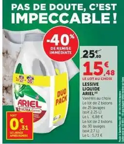 Super U LESSIVE LIQUIDE ARIEL offre