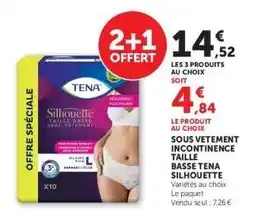 Super U SOUS VETEMENT INCONTINENCE TAILLE BASSE TENA SILHOUETTE offre