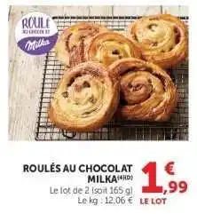 Super U ROULÉS AU CHOCOLAT MILKA offre