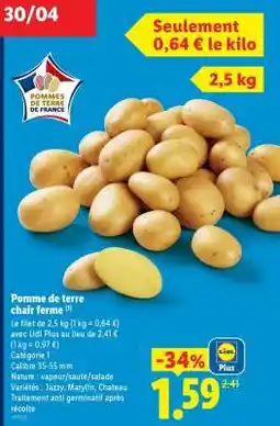Lidl Pomme de terre chair ferme offre