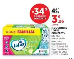 Super U Mouchoirs Lotus Compact+ offre