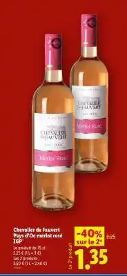 Lidl Chevalier de Fauvert Pays d'Oc merlot rosé 16° offre