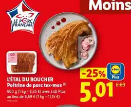 Lidl L'ÉTAL DU BOUCHER Poitrine de porc tex-mex offre