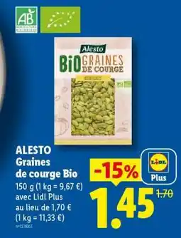 Lidl ALESTO Graines de courge Bio offre