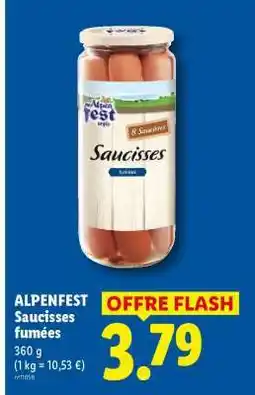 Lidl ALPENFEST Saucisses fumées offre