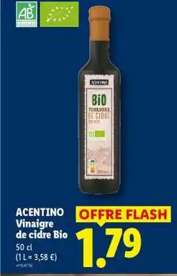 Lidl ACENTINO Vinaigre de cidre Bio offre