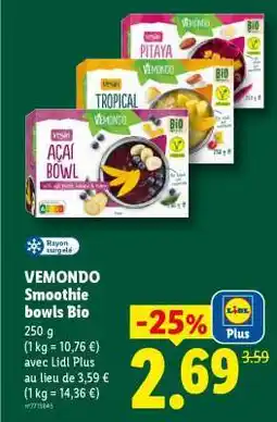 Lidl VEMONDO Smoothie bowls Bio offre