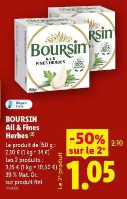 Lidl Boursin Ail & Fines Herbes offre