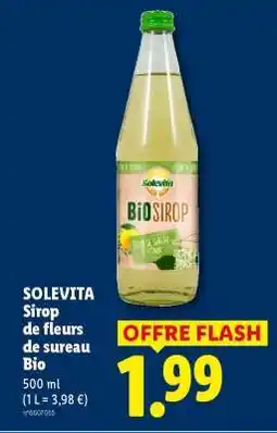 Lidl SOLEVITA Sirop de fleurs de sureau Bio offre