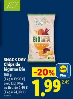 Lidl SNACK DAY Chips de légume Bio offre