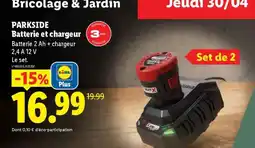 Lidl Parkside Batterie et chargeur offre