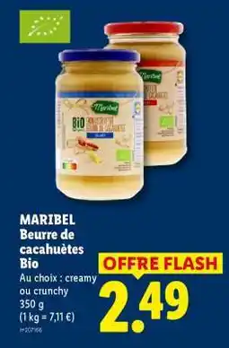 Lidl MARIBEL Beurre de cacahuètes Bio offre
