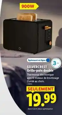 Lidl SilverCrest Grille-pain double offre