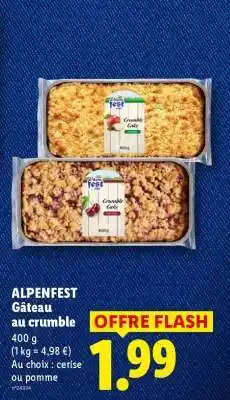 Lidl ALPENFEST Gâteau au crumble offre