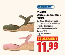 Lidl ESMARA Sandales compensées femme offre