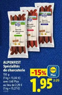 Lidl ALPENFEST Spécialités de charcuterie offre