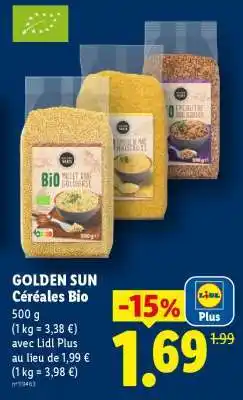 Lidl GOLDEN SUN Céréales Bio offre
