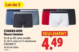 Lidl ESMARA MEN Boxers homme offre