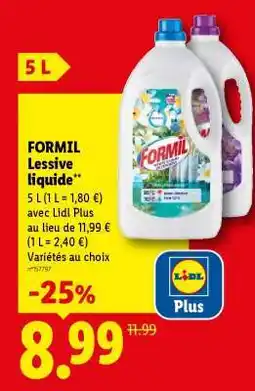 Lidl FORMIL Lessive liquide offre
