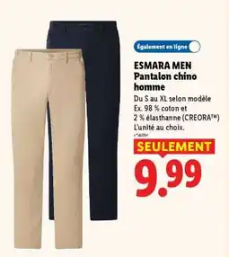 Lidl ESMARA MEN Pantalon chino homme offre