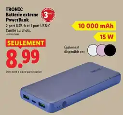 Lidl TRONIC Batterie externe Powerbank offre