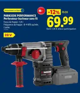 Lidl PARKSIDE PERFORMANCE Perforateur-burineur sans fil offre