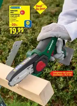 Lidl PARKSIDE Mini-tronçonneuse à bois sans fil offre