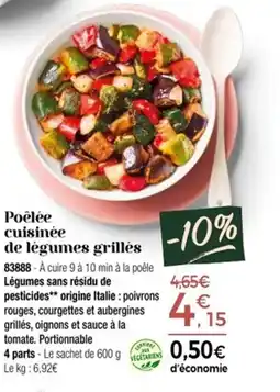 Thiriet Poêlée cuisinée de légumes grillés offre