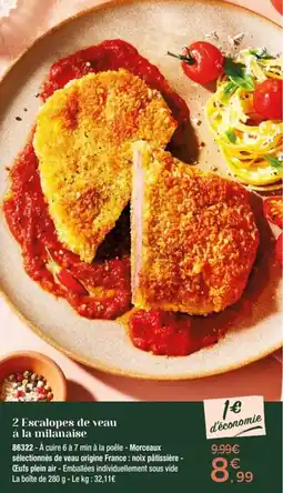 Thiriet 2 Escalopes de veau à la milanaise offre