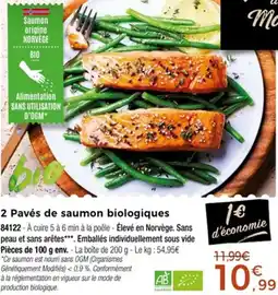 Thiriet 2 Pavés de saumon biologiques offre