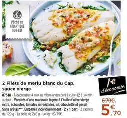 Thiriet 2 filets de merlu blanc du cap, sauce vierge offre