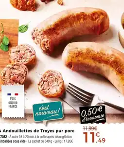 Thiriet 4 andouillettes de troyes pur porc offre